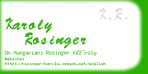 karoly rosinger business card